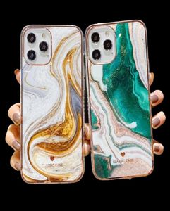 Glitzernde Marmor-Textur-Handyhüllen mit Farbverlauf für iPhone 14 13 11 12 11Pro Max XR XS Max X 7 8 Plus 11Pro 12, stoßfeste Stoßstangenrückseite 7526295