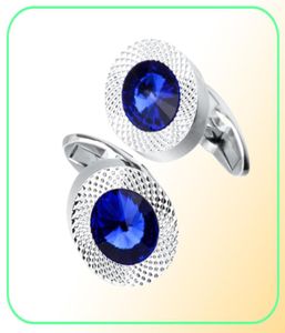 Savoyshi Luxury Mens Shirt Cufflinks High Quality Lawyer Groom Wedding Fine Gift Blue Crystal Cuff Links Brand Designer Jewelry2565396831