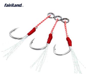 Hela hicarbon stål jig bkk krok assistent bly bete fiskhooks w floided pe line fjäderkrokar 20kg44ib 10 12 14 16 ATTILL8016521