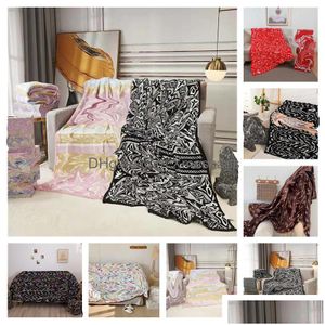 Letter Brand L Designer Blanket 8 Colors Air Delicate Conditioning Car Travel Bath Towel Soft Winter Fleece Shawl Throw Blankets Dr Dhuzq