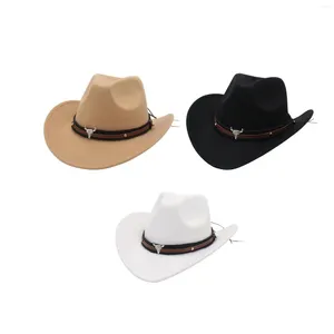 Berets cowboy cowgirl hat po proporcja Dekoracja Big brzeg moda