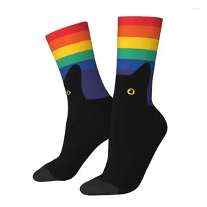 Мужские носки милые взгляды в круге женщины Мужчины теплые 3D -печать гей спорт