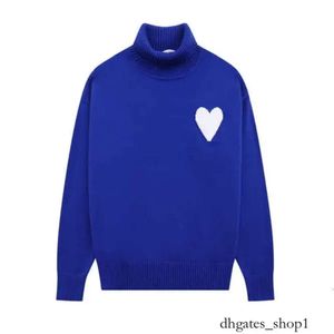 Amis Paris kurzer Kapuzenpullover Amisweater France Fashion s Pullover Designer Rollkragenpullover Winter Amishirts Love High Collar Strickpullover 738 ami