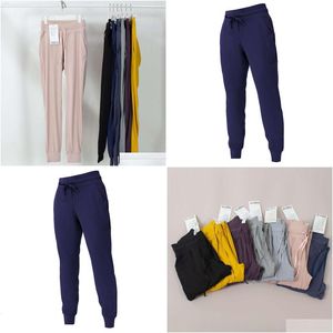 Lu Yoga Lemon Ready To Ru Jogger Pants With Women High Waist Gym Dstring Sweatpants Fitness Loose Trousers Female Drop Delivery Dh6K5