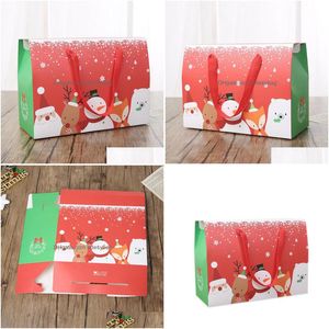 Gift Wrap Large Christmas Paper Packaging Box With Handle Favor Gift Happy New Year Chocolate Candy Party Supplies Lx4420 Drop Deliver Dh6Gd