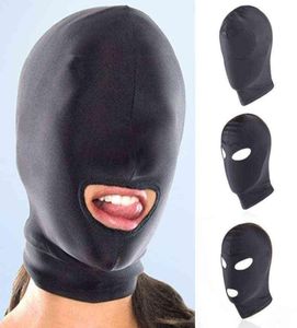 Ny ankomst 123 hål män kvinnor vuxna spandex balaclava öppen mun ansikte öga huvudmask kostym slav spel roll play2720708