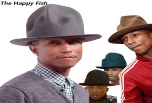 Pharrell hatt filt fedora hatt för kvinnliga män hattar svart topp hatt y190705036158619