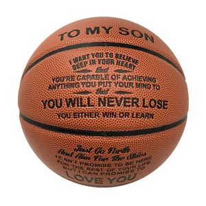 Basketball-Geschenke für den Sohn mit Gravur „To My Son Daughter From Dad Mom“ mit den Worten „To My Son“ Basketabll Standardgröße 7 PU-Leder 231227