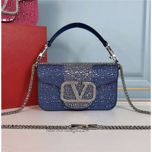 Purse VLTN Single Magnetic New Light Designer Messenger Bag Handbag Portable Buckle Bags Luxury Small Shoulder Square Shiny Crystal Letter TZIUMKVR