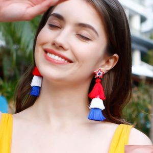 Dangle Shandelier Fashion Earrings 2023誇張されたタッセル手織りのラタンロングフープ