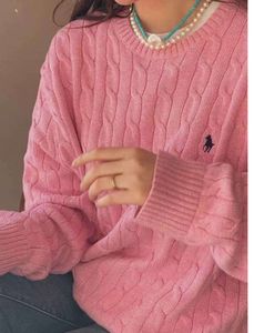 Women's Knits Tees Winter New Long Sleeve Vintage Twist Knitted Sweater Women Pink Grey Black Baggy Knitwear Pullover Jumper Female Fashion Trend Clothes687