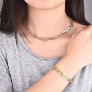 Link pulseiras LIEBE ENGEL conjunto de colar de corrente de aço inoxidável atacado joias de moda para presentes femininos