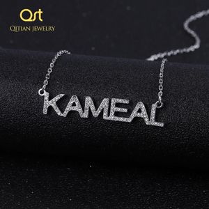 Personalisierte ECED Out Zirconia Letters Halskette benutzerdefinierte Name Anhänger Kristall Edelstahl Choker nicht verblassen Schmuck Womengift284Q