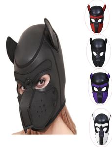 Szczeniaki szczeniaki Pieg Hood maska ​​bdsm niewoli zabawka ograniczenie maska ​​maska ​​fetysz z kapturem rola Pet Play Fe Sex Toys dla par314o1351558