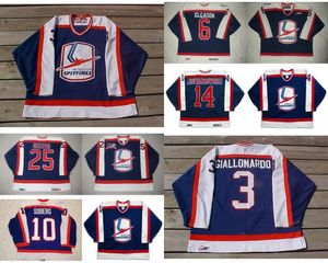 Personalizar OHL Windsor Spitfires Jersey Mens Womens Kids 3 Giallonardo 6 Tim Gleason 14 Jovanovski Hóquei Barato Jerseys Goalit Cut 2017 Novo