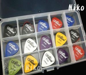 Viele 200pcs Alice Akustische E -Gitarren -Picks Bass Plectrums1 Große Kunststoff -Picks Box Case4899769