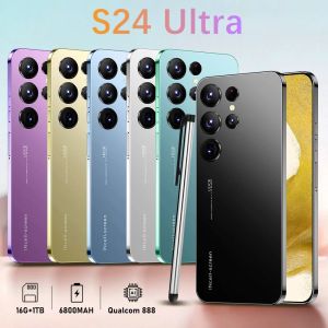 S24 Ultra Mobile Phones 6.8 HD -skärm Smartphone Original 16G+1TB 5G Dual Sim Celulares Android 13.0 Unlocked 48MP+72MP 6800MAh Mobiltelefon