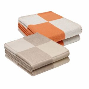 Coperta in cashmere di marca per letti, divano, coperta scozzese, coperta in pile di lana lavorata a maglia, per casa, ufficio, pisolino, sciarpa portatile