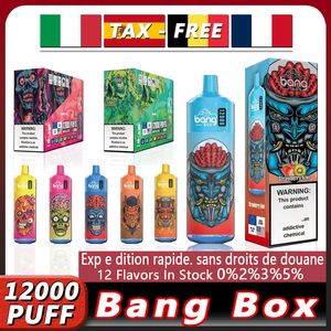 Original Bang Box 12000 puff 12K cigarro eletrônico descartável 0%2%3%5% concentração 12 sabores 20ml 850mah bateria pré-cheia Pod Mesh Coil e-cigarro caneta Duty-free Europa
