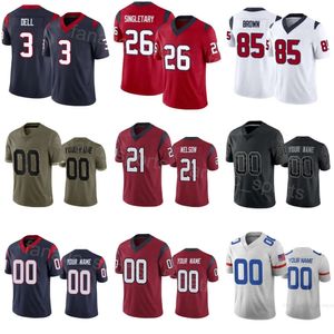 Çocuk Adam Kadın Futbol 85 Noah Brown Jersey Kids 86 Dalton Schultz 53 Blake Cashman 6 Denzel Perryman 21 Steven Nelson 26 Devin Singletary 3 Tank Dell Dell Özel Adı