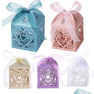 Party Favor Love Heart Party Wedding Hollow Carriage Baby Shower Favors Gifts Candy Boxes LZ0094 Drop Delivery Home Garden Festive Par Dhizv