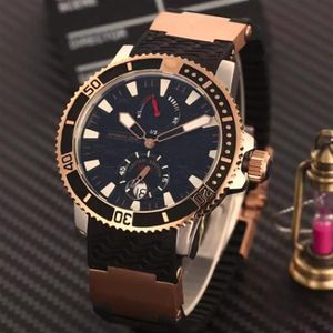 Top intero automatico di lusso in oro rosa con retro in vetro inossidabile orologi da polso meccanici da uomo fibbia in gomma nera data casual da uomo Spo167O