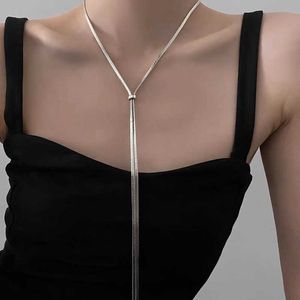 DESIGNERS Cold and aloof style long drawable and adjustable necklace minimalist and niche design for women high-end and stylish neck chain collarbone chain trend