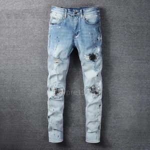 Дизайнерские стеганые джинсы Amis Stack в европейском стиле для модных брендовых брюк, мужские складные облегающие джинсы Masculina Tourers StraightvlrbVLRB