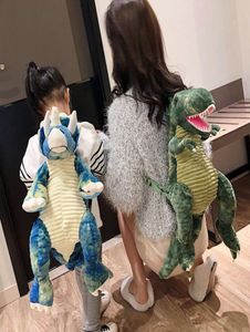 Yaratıcı 3D dinozor bebek sırt çantası sevimli hayvan karikatür peluş oyuncak seyahat sırt çantası çocuklar039s tyrannosaurus sırt çantası kızları chri3691908