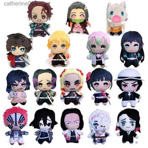 Animais de pelúcia de pelúcia 15 cm Japão Anime Demon Slayer Tomioka Giyu Kamado Tanjirou Kamado Nezuko Agatsuma Zenitsu Brinquedos de pelúcia Boneca Peluche Mulheres GiftL231228