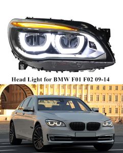 Luz principal do diodo emissor de luz para bmw f01 f02 farol de circulação diurna 2009-2014 sinal de volta luz do carro de feixe duplo