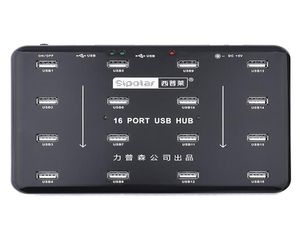 Sipolar 16 Ports USB 20 Hub Bluk Duplicator for 16 TF SD Card Reader UDISK Data Test Batch مع محول الطاقة 5V 3A 2106155395816