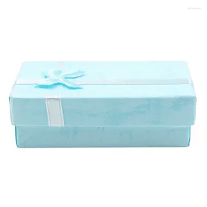 Smyckespåsar 32st pappersgåvor lådor för visningsringar armband presentförpackningslåda (himmelblå)