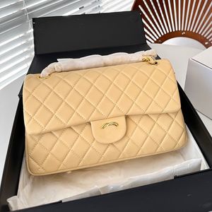 Vintage Double Flap Women Shoulder Bag Adjustable Chain Gold Hardware Diamond Lattice Leather Quilted Luxury Handbag Cross Body Designer Wallet Card Holder 26CM