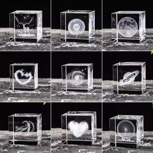 3D Rain Crystal Milky Carved Solar Shaped Desktop Heart Shaped The Gift Cloud Moon Way System Decoration Square