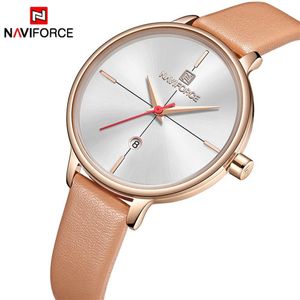 Naviforce Women's Watches Luxury Brand Fashion Leather Wrist Watch Ladies Thin Quartz Cloart Waterfroof Relogio Feminino for G311f