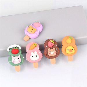 20 peças kawaii fofo sorvete misturado com parte traseira plana cabochões de resina scrapbooking faça você mesmo joias artesanato decoração acessório309x