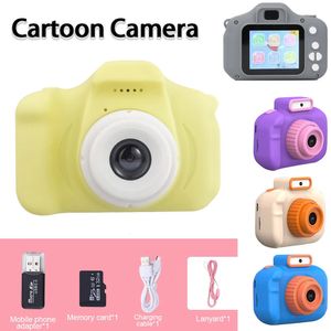 Mini bambini con cartone animato fotocamera anteriore posteriore Dual-Camera Impossibile giocattoli da cartone animato per bambini Mini Giochi di compleanno della telecamera con 32 carte 231227