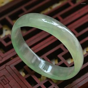 Bangle Natural Burmese Jade Bracelet Through Oval Royal Round Flat Bar B0018