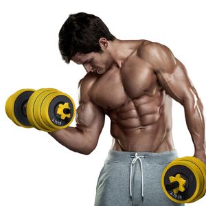 Dumbbell men's fitness equipment with adjustable weight, household solid iron wrapped barbell set, detachable pair 10KG 15KG 20KG 30KG 40KG