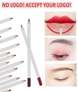 No Brand White lip pencils Long Lasting Pigments Matte Liplinner Waterproof eyebrow pencil eyeliner Makeup Tool accept you logo7034775