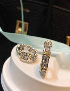 Luxus Ring Schlumberger Marke Designer S925 Sterling Silber Voller Kristall Finger Cluster Für Frauen Mode Schmuck4848723