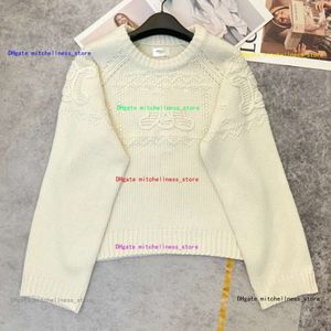 Autumn Wool Sweater Women Designer Sweater Fashion Stereoscopic broderi mönster stickade tröjor Enkla pullover stickor