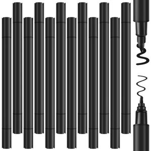 12pcs Acrylfarbenstifte Dual -Tipp -Pinselstifte mit feiner Spitze Stiftputzspitze Stift Acrylwasserbasis Black Marker Stifte 231227