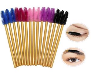 Makeup Borstes Eyebrow Mascara Wand Eyelash Spoolie Brush 50 PCSSET HELA engångsfransspärrar Extension8620320