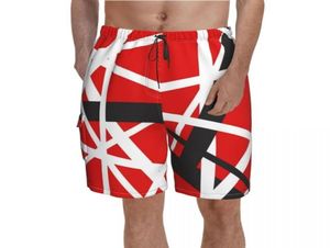 Pantaloncini da surf Van Halen EVH 5150 STRIPES Pantaloni corti Vita elastica Costume da bagno dal design classico Taglie forti 2205205917437