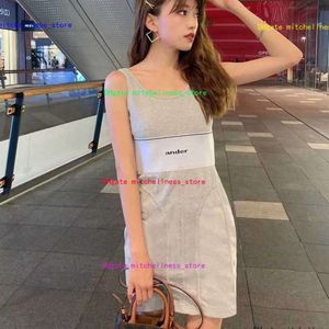 Summer Casual Skirts Dress Camisole Zipper Wrap Hip Skirt Designer Dress Letter Backless Sexy Sleeveless Skirt Womens Clothing Luxury