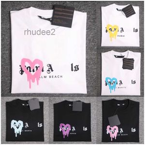 Verão Mens Palm Camiseta Graffiti T-shirt Palms Angels City Designer Limited Inkjet Letter Printing Homens Mulheres Ângulos Tees Hy21 M398