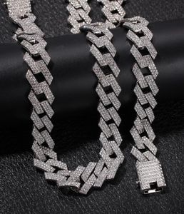 Iced Out Miami Cuban Link Chain Mens Rose Gold Chains Thick Necklace Armband Fashion Hip Hop Jewelry1916364