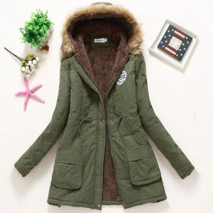 Trench da donna Cappotto invernale da donna Parka Capispalla casual Piumini militari in pelliccia con cappuccio per donna